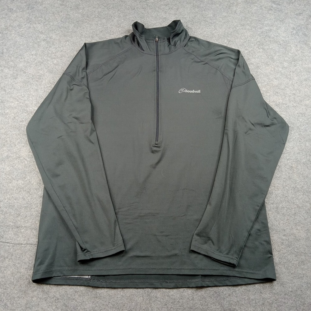 Cloudveil‎ Pullover Mens XL Green 1/4 Zip Long Sleeve Hiking Top Performance*